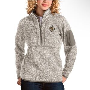 Antigua Heathered Gray Quarter-Zip Sweatshirt